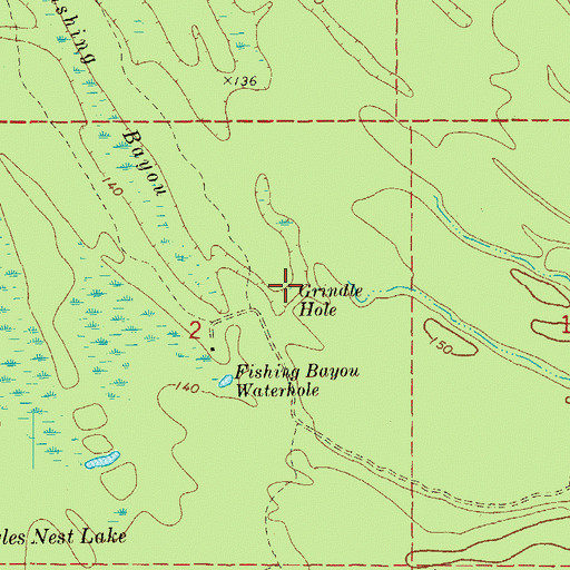 Topographic Map of Grindle Hole, AR