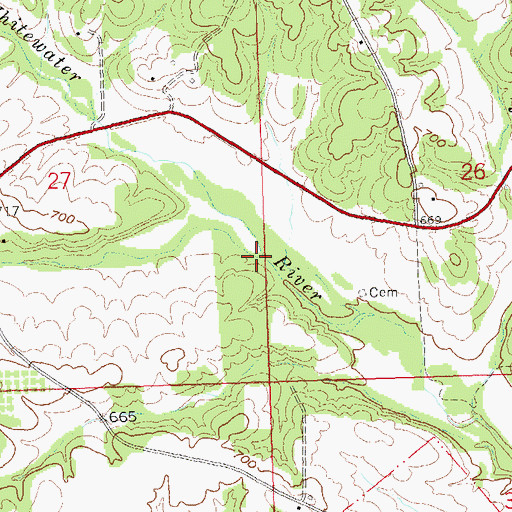 Topographic Map of Baltimore Creek, MO