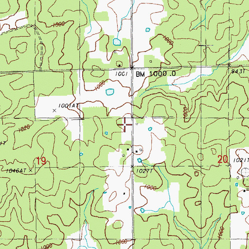 Topographic Map of Banner School, MO