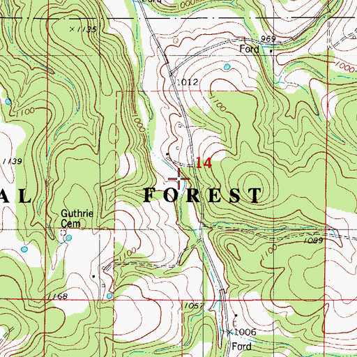 Topographic Map of Barger School (historical), MO