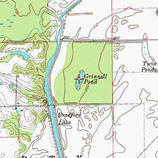 Topographic Map of Grinnell Pond, AR