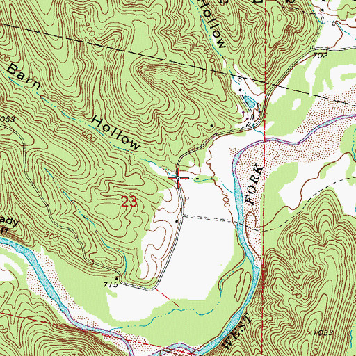 Topographic Map of Barn Hollow, MO