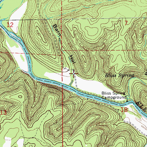 Topographic Map of Barn Hollow, MO