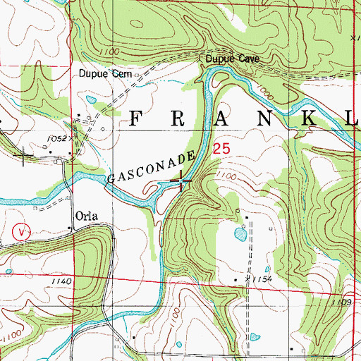 Topographic Map of Barn River, MO