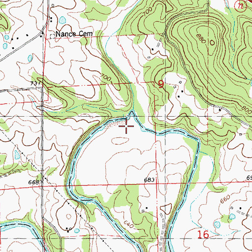 Topographic Map of Barnes Creek, MO