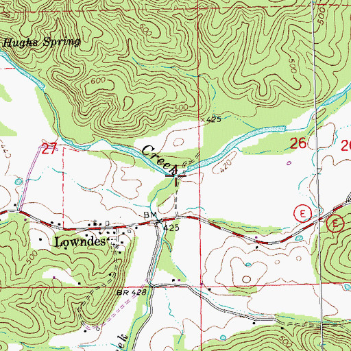 Topographic Map of Barnes Creek, MO