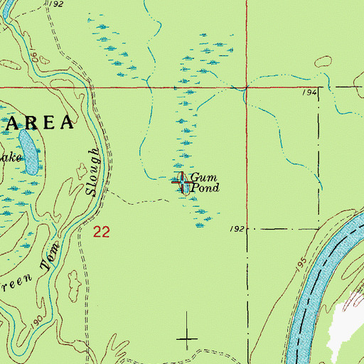 Topographic Map of Gum Pond, AR