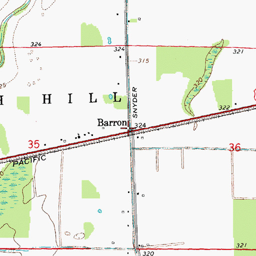 Topographic Map of Barron, MO