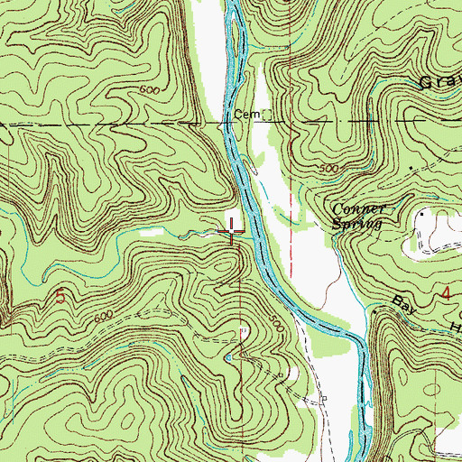 Topographic Map of Bat Cave Hollow, MO