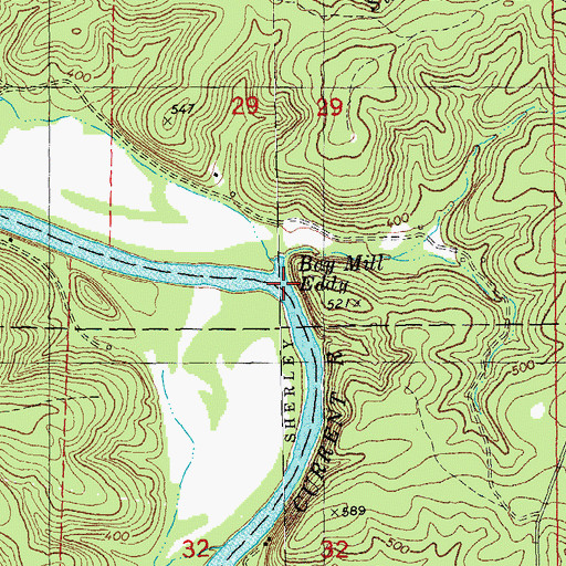 Topographic Map of Bay Mill Eddy, MO