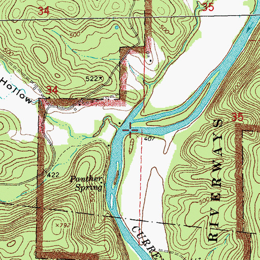 Topographic Map of Bear Camp Creek, MO