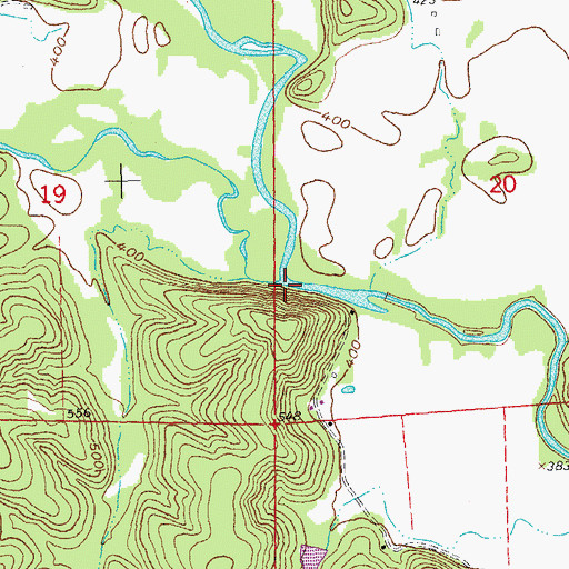 Topographic Map of Bear Creek, MO