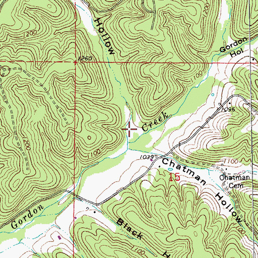Topographic Map of Bear Pen Hollow, MO