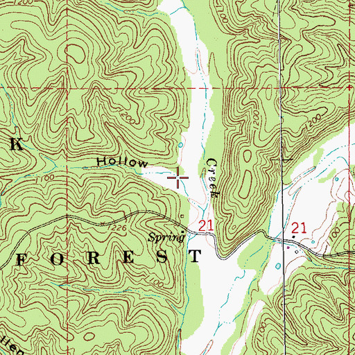 Topographic Map of Beason Hollow, MO