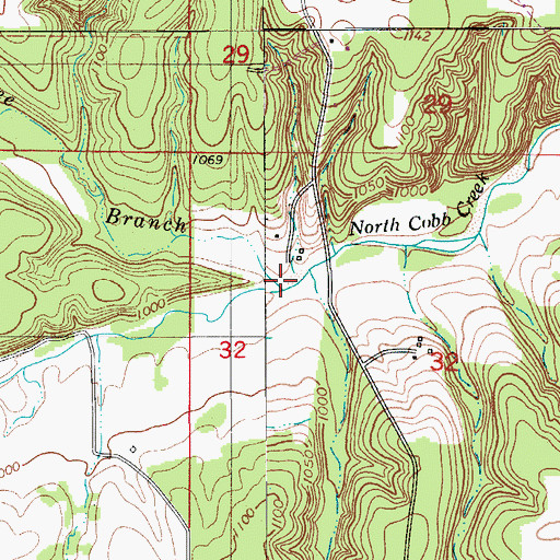 Topographic Map of Bee Branch, MO