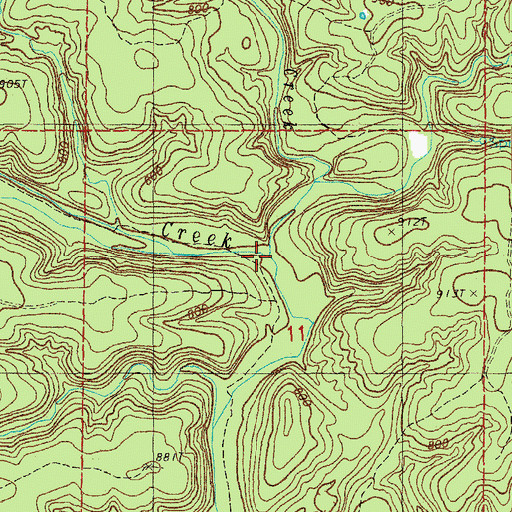Topographic Map of Bee Fork Creek, MO