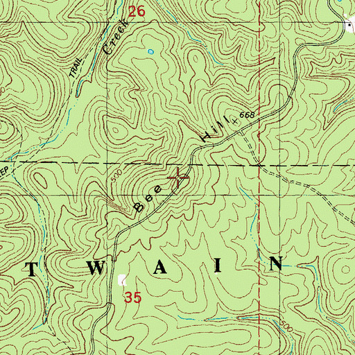 Topographic Map of Bee Hill, MO