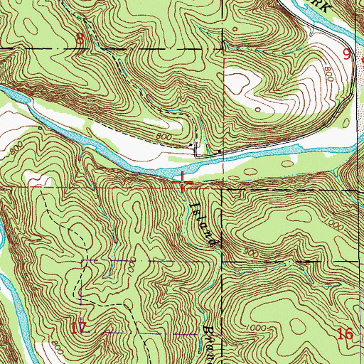 Topographic Map of Bee Hollow, MO