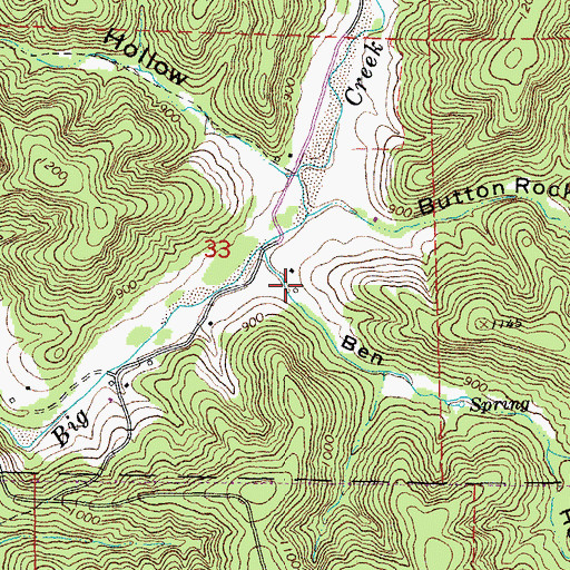 Topographic Map of Ben Hollow, MO
