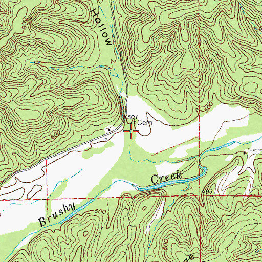 Topographic Map of Benning Hollow, MO