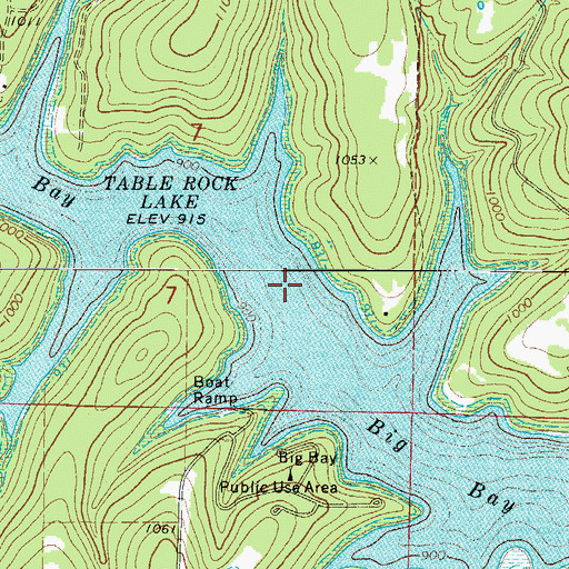 Topographic Map of Big Bay, MO