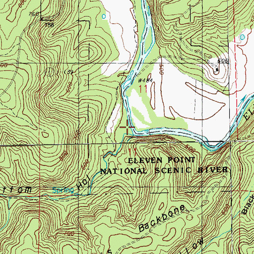 Topographic Map of Big Bottom Hollow, MO