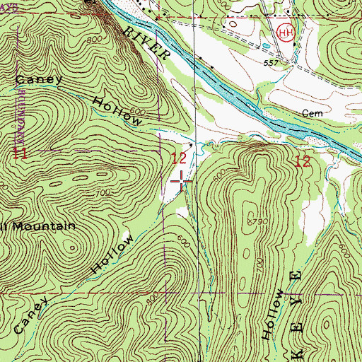 Topographic Map of Big Caney Hollow, MO