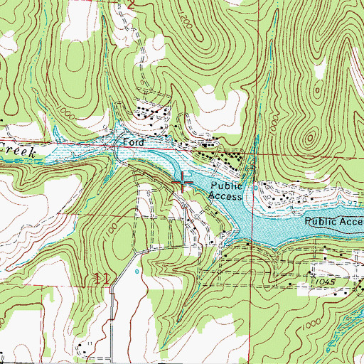 Topographic Map of Big Creek, MO