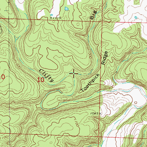 Topographic Map of Big Hollow, MO