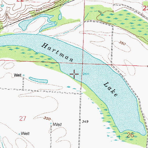 Topographic Map of Hartman Lake, AR