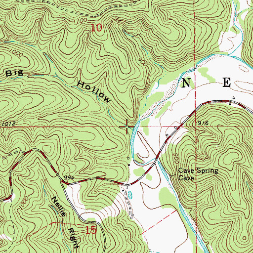 Topographic Map of Big Hollow, MO