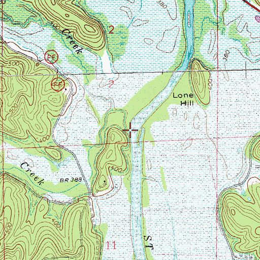 Topographic Map of Big Lake Creek, MO