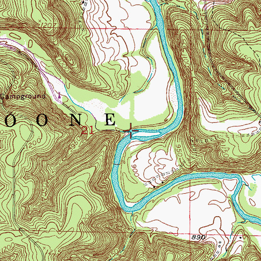 Topographic Map of Big Paddy Creek, MO