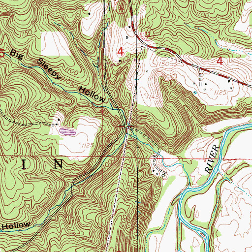 Topographic Map of Big Sleepy Hollow, MO