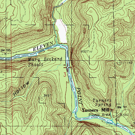 Topographic Map of Bill Deckard Hollow, MO