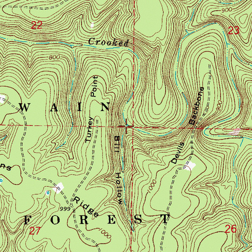 Topographic Map of Bill Hollow, MO