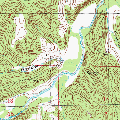 Topographic Map of Bill Hollow, MO