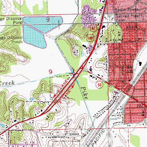 Topographic Map of Black Creek, MO