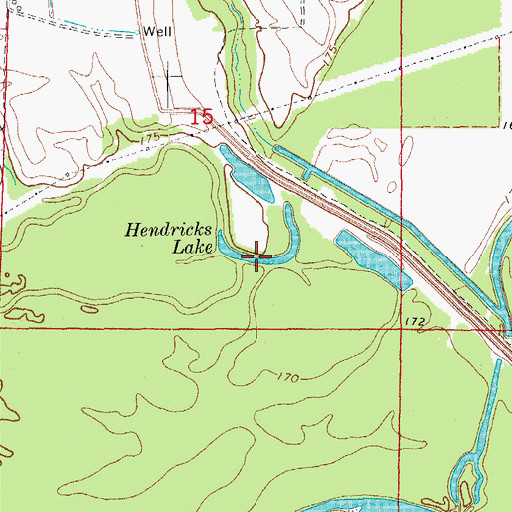 Topographic Map of Hendricks Lake, AR