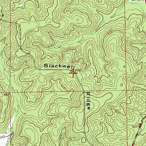 Topographic Map of Blackwell Ridge, MO