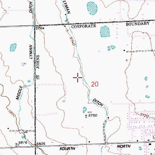 Topographic Map of Lower Lyman Ditch, AZ