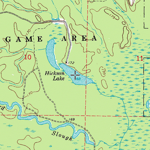 Topographic Map of Hickson Lake, AR