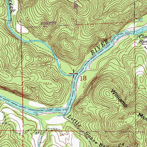 Topographic Map of Blair Creek, MO