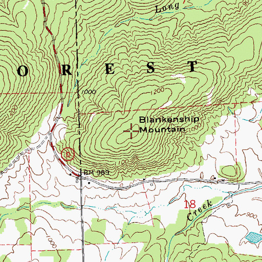 Topographic Map of Blankenship Mountain, MO