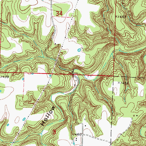 Topographic Map of Blockade Hollow, MO