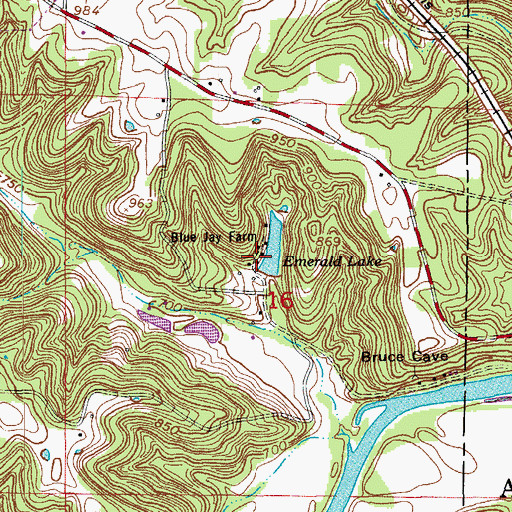 Topographic Map of Blue Jay Farm, MO