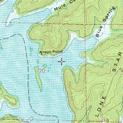 Topographic Map of Blue Spring Hollow, MO