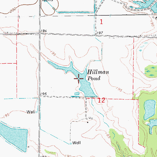 Topographic Map of Hillman Pond, AR