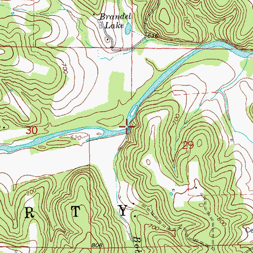 Topographic Map of Bobs Creek, MO