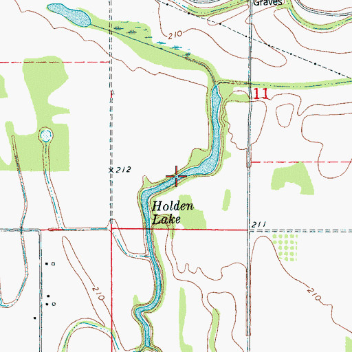 Topographic Map of Holden Lake, AR